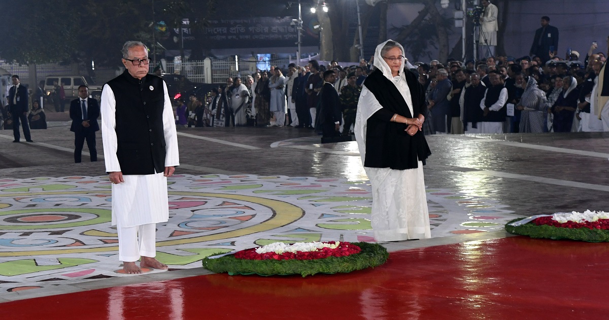 homage to language heroes , President , Prime Minister Sheikh Hasina , President Abdul Hamid , PM