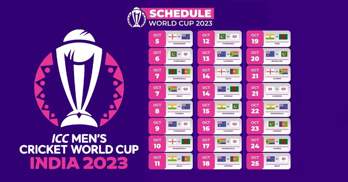 ICC World Cup 2023 Schedule Fixtures Venues Team List ICC World Cup 2023 Schedule Fixtures Venues Team List