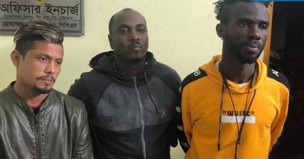 Ghanaian , footballers , Yaba , Chattogram , Arrest , Crime